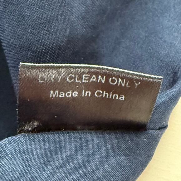 Jenni Kayne Navy Crewneck Long Sleeve Shift Midi Dress Side Slits Silk Lined, XS - Picture 14 of 14